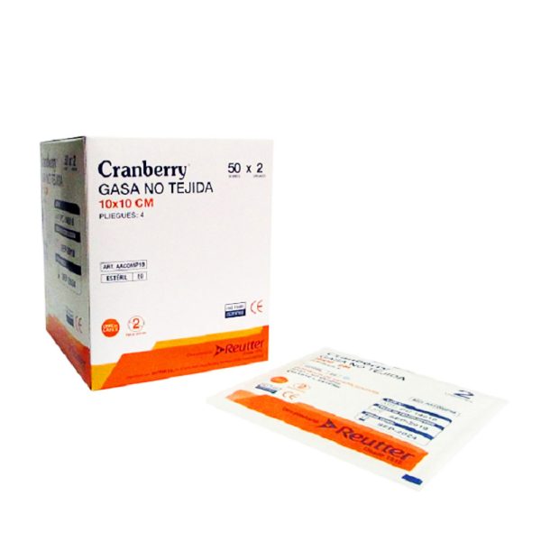 GASA NO TEJIDA ESTERIL CRANBERRY 10X10CM UNIDAD